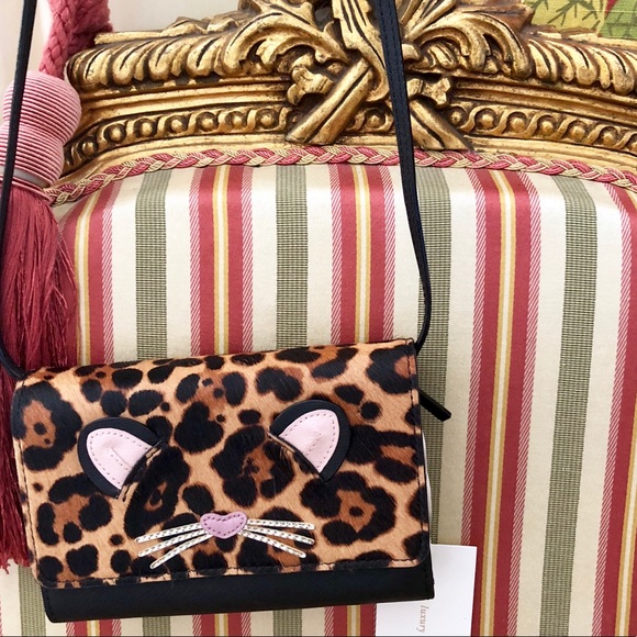 NWT Kate Spade Leopard Kitty Crossbody Bag - Picture 1 of 5